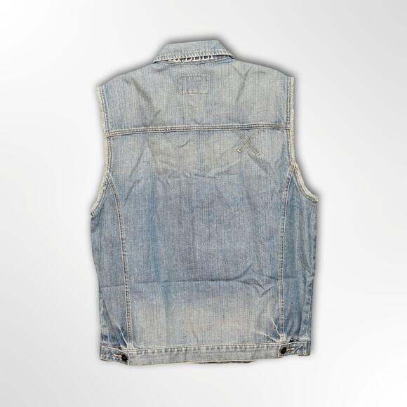 10.Deep Men's Premium Trucker Blue Denim Vest - XL - Picture 7 of 8
